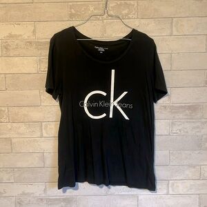 Calvin Klein Jeans Black Logo T-shirt Size Medium